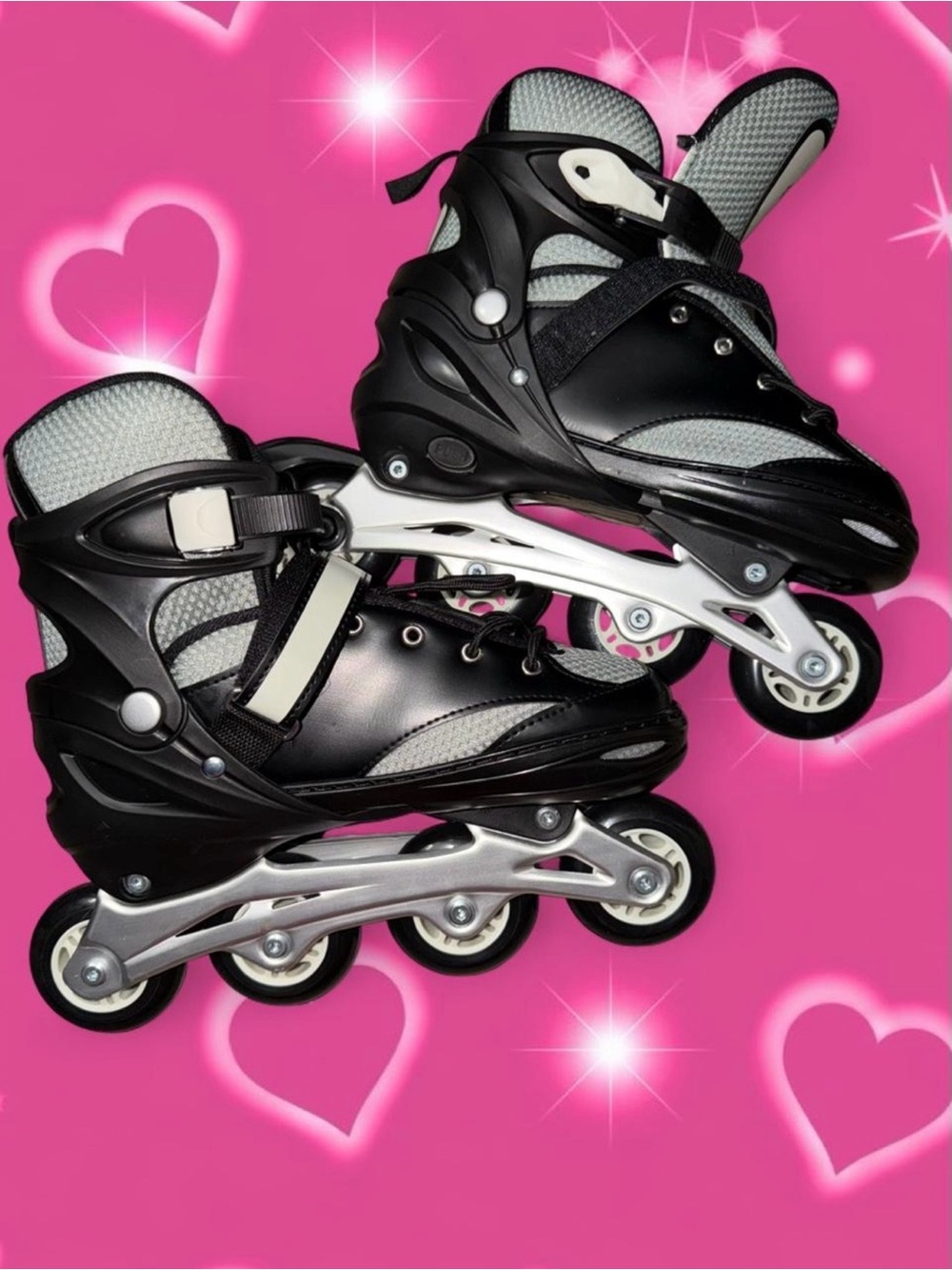 Adjustable Inline Roller Skates — Black and Gray
